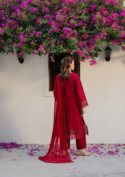 Red Embroidered Lawn Suit Online in Dubai DXB UAE Abudhabi Meena Bazaar