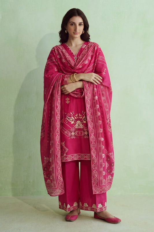 Red Embroidered Lawn Suit Online in Dubai UAE Abudhabi Ajman Sharjah