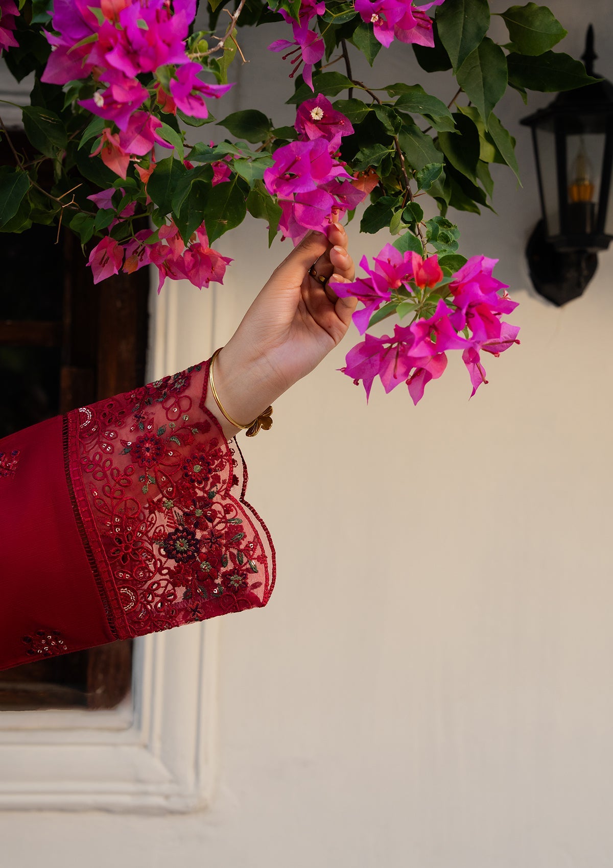 Red Embroidered Lawn Suit Online in Sri Lanka India Australia