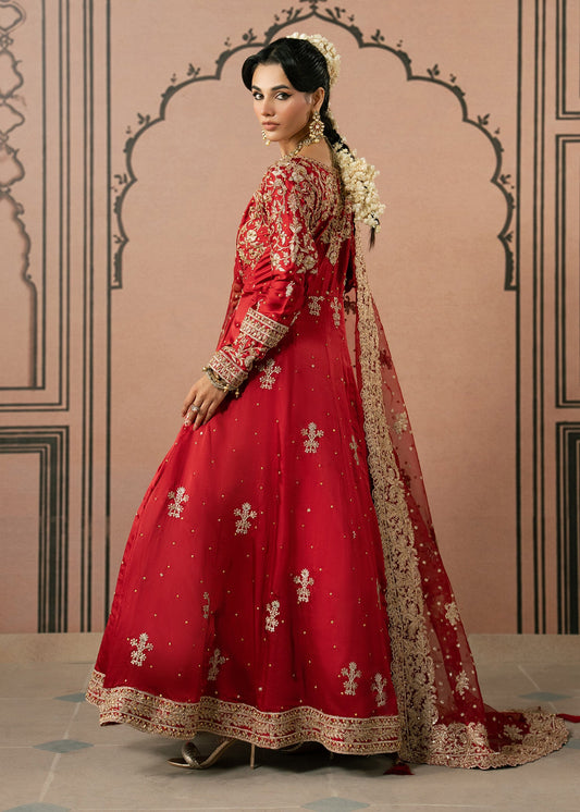 Red Embroidered Organza Dupatta Charmuse Maxi Online in Sri Lanka India Australia