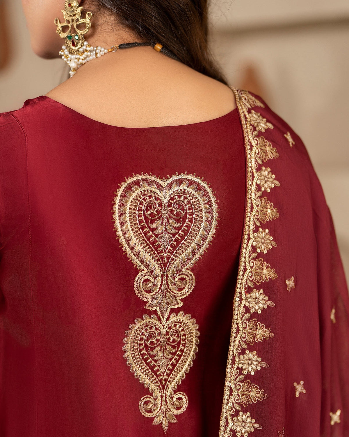 Red Embroidered Pakistani Clothes for Festive Celebrations Online in Dubai UAE Abudhabi Ajman Sharjah