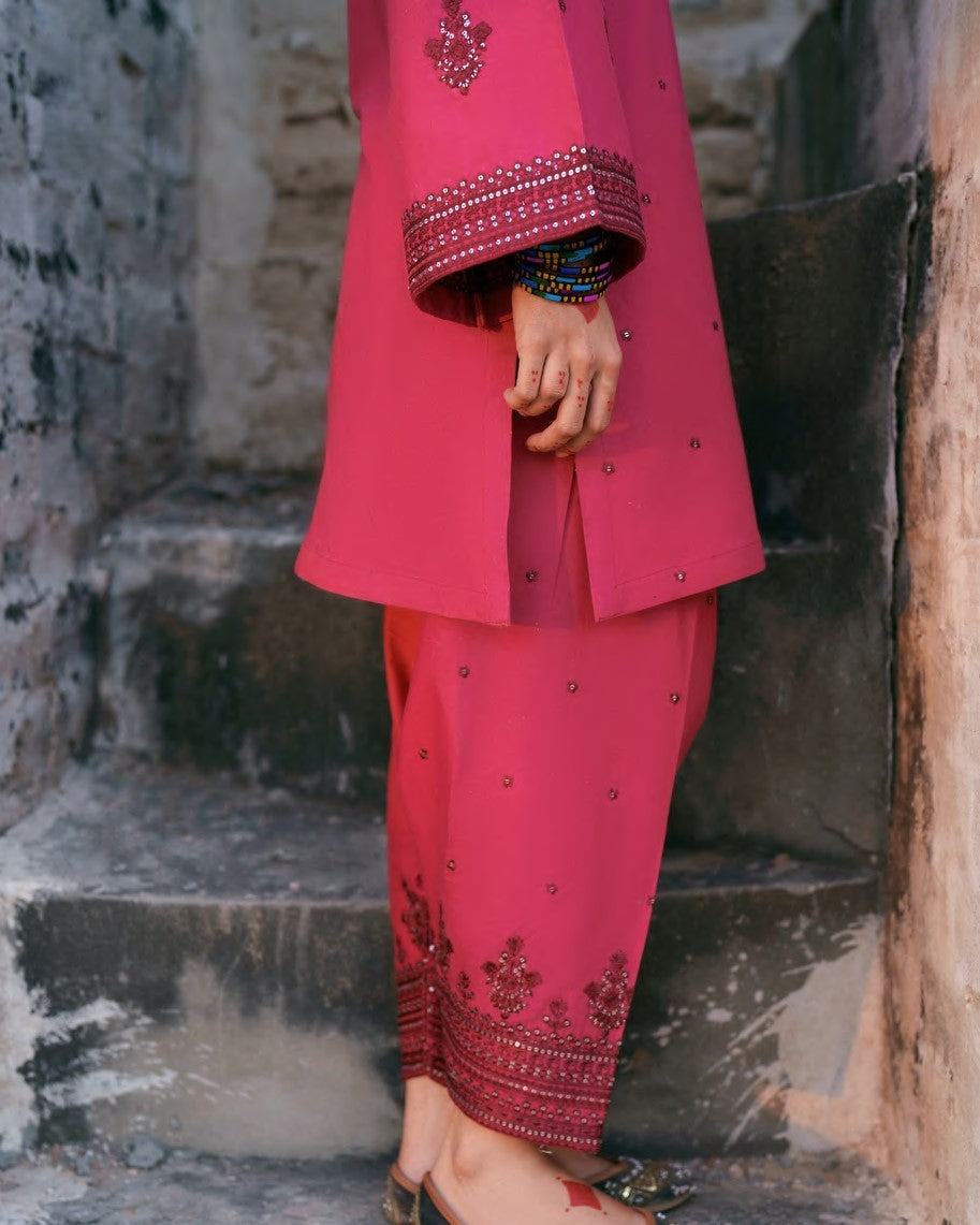 Red Embroidered Readymade Suit Online in Dubai UAE Abudhabi Ajman Sharjah