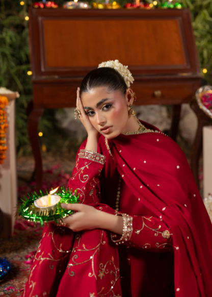 Red Farshi Shalwar Raw Silk Outfit Online in Sri Lanka India Australia