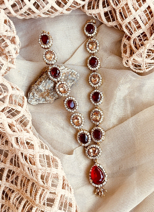 Red Gold Plated Jewellery Set Online in KSA Riyadh Saudi Arabia Oman Bahrain Qatar