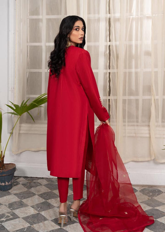 Red Kattan Silk Straight Kurta with Tilla Work Online in Sri Lanka India Australia