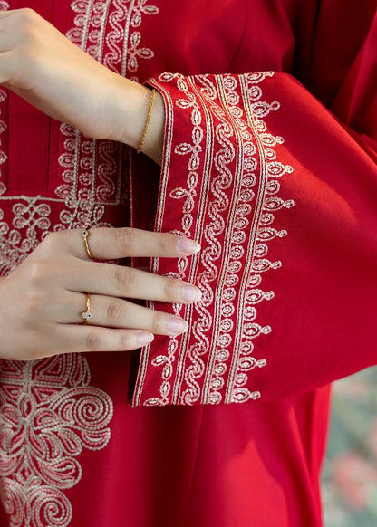 Red Lawn Embroidered Daily Wear Kurta Online in Dubai DXB UAE Abudhabi Meena Bazaar