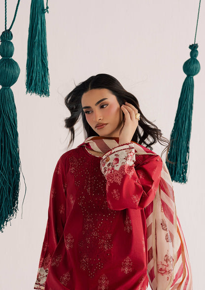 Red Lawn Embroidered Suit Online in Sri Lanka India Australia