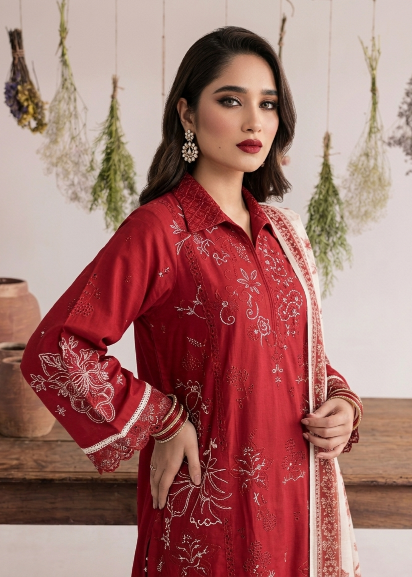 Red Lawn Festive Wear Suit Online in Sri Lanka India Australia