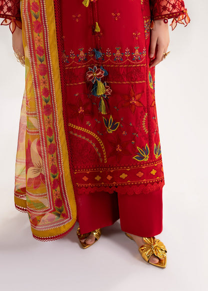 Red Lawn Party Wear Suit with Embroidery Online in Dubai DXB UAE Abudhabi Meena Bazaar