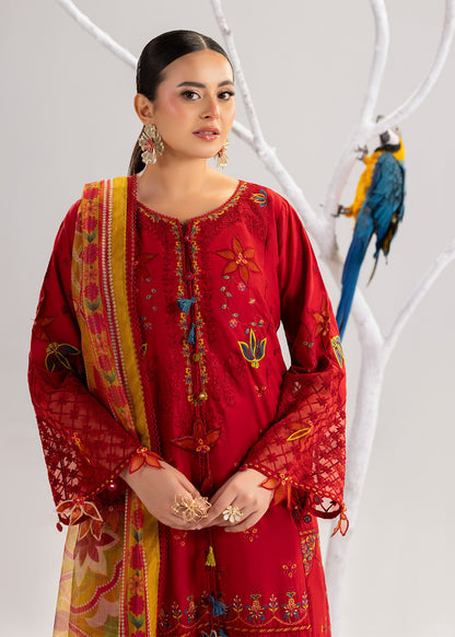 Red Lawn Party Wear Suit with Flared Trouser Online in Sri Lanka India Australia