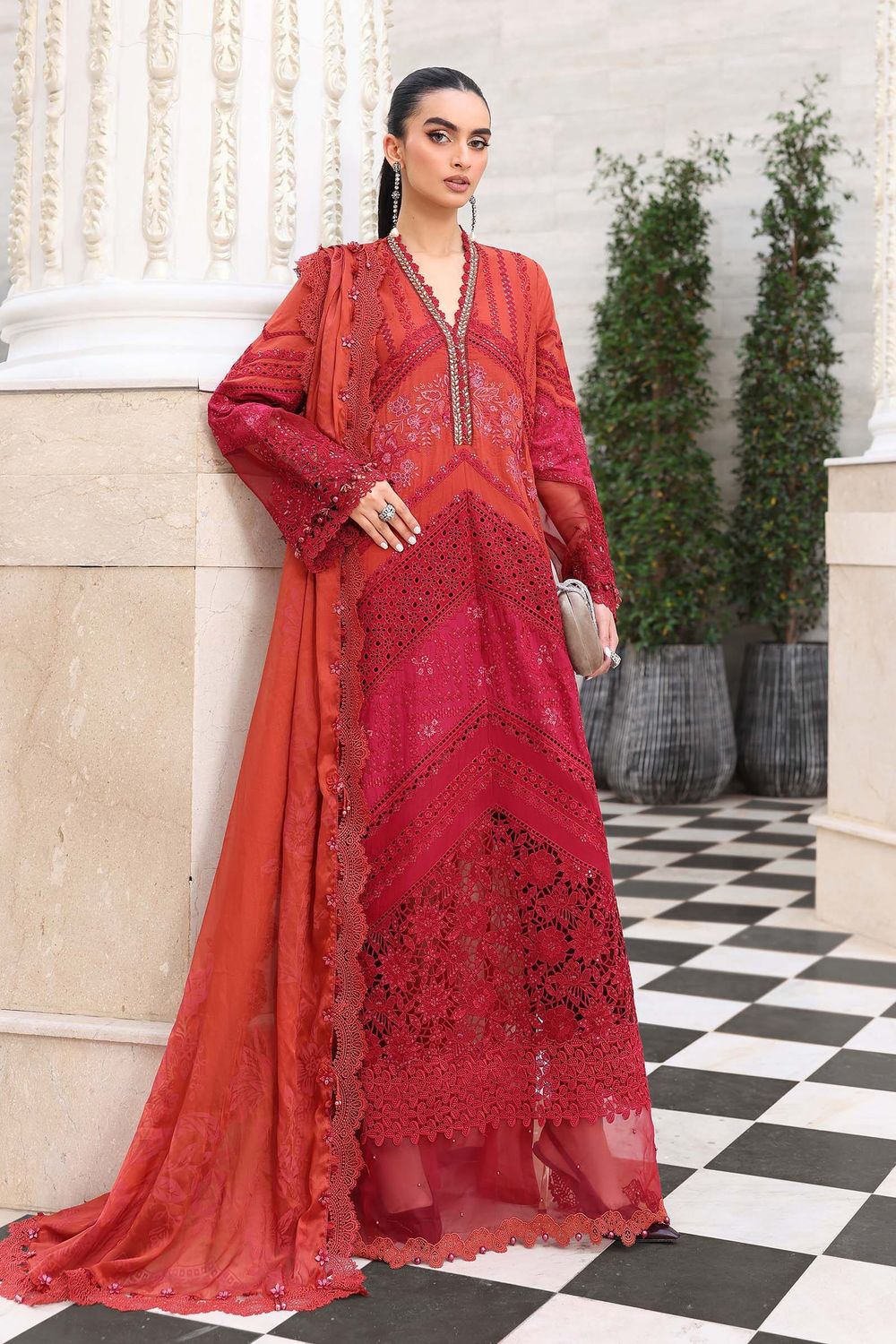 Red Lawn Salwar Kameez Online in Dubai UAE Abudhabi Ajman Sharjah