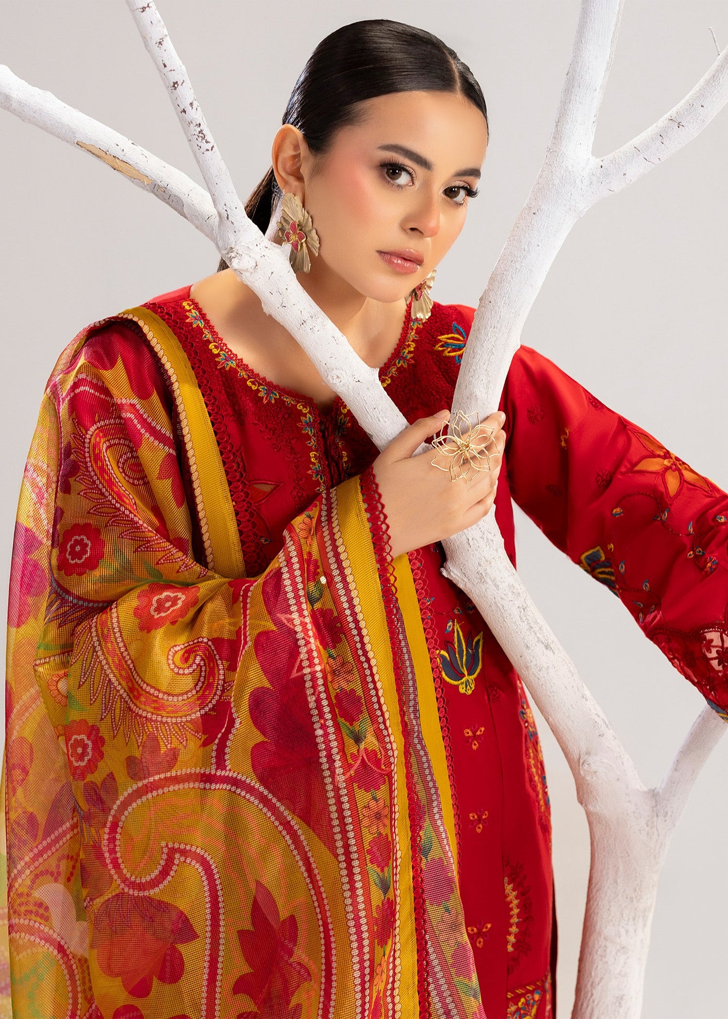 Red Lawn Straight Kurta with Cotton Trouser Online in UK USA Canada