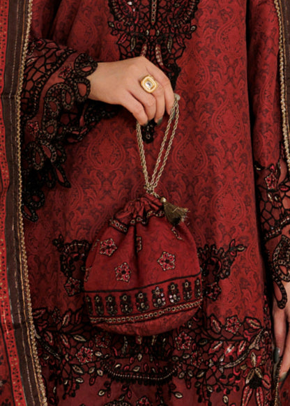 Red Leather Potli Bag Online in Dubai DXB UAE Abudhabi Meena Bazaar