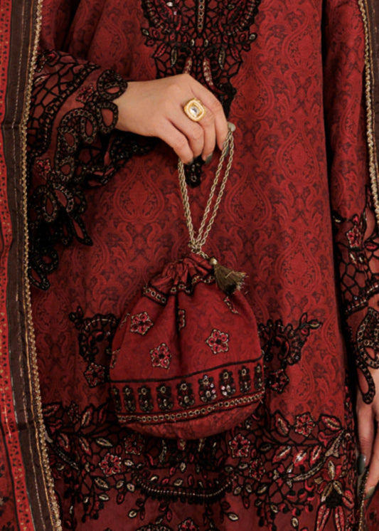 Red Leather Potli Bag Online in Dubai DXB UAE Abudhabi Meena Bazaar