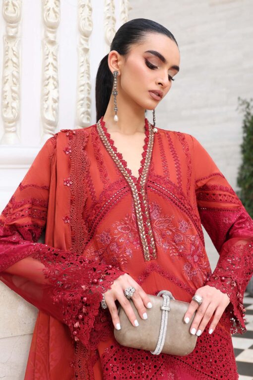 Red Luxury Lawn Unstitched Suit Online in Sri Lanka India Australia