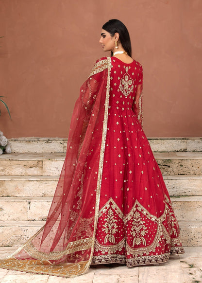 Red Net Embroidered Festive Suit Online in Sri Lanka India Australia