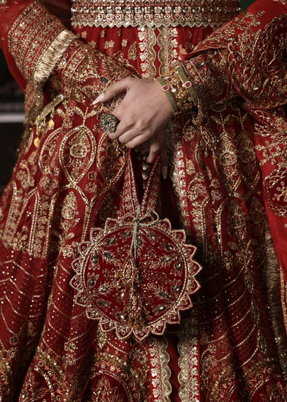 Red Net Lehenga with Raw Silk Bottom Online in KSA Riyadh Saudi Arabia Oman Bahrain Qatar