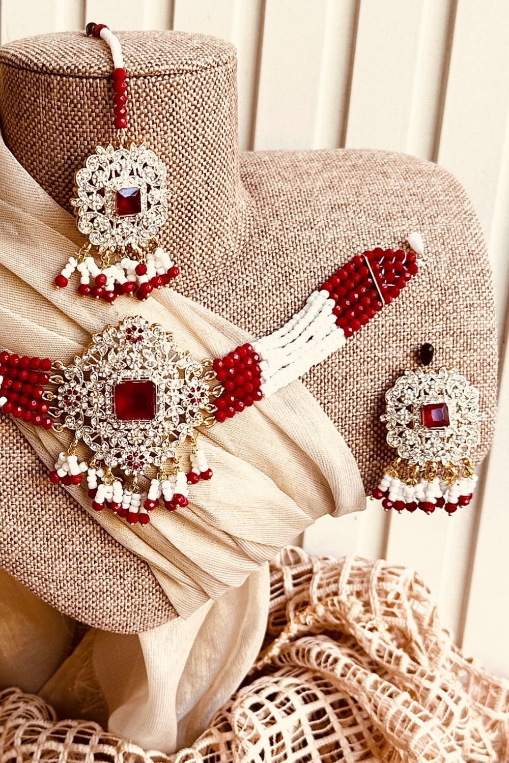 Red Opera Luxe Choker Set Online in Dubai UAE Abudhabi Ajman Sharjah