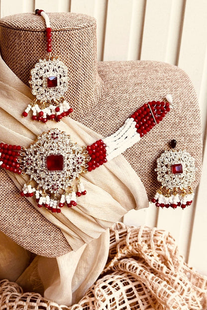 Red Opera Luxe Choker Set Online in Dubai UAE Abudhabi Ajman Sharjah