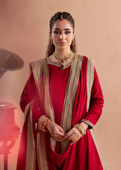 Red Raw Silk Gharara Pakistani Wedding Dresses Online in Dubai DXB UAE Abudhabi Meena Bazaar