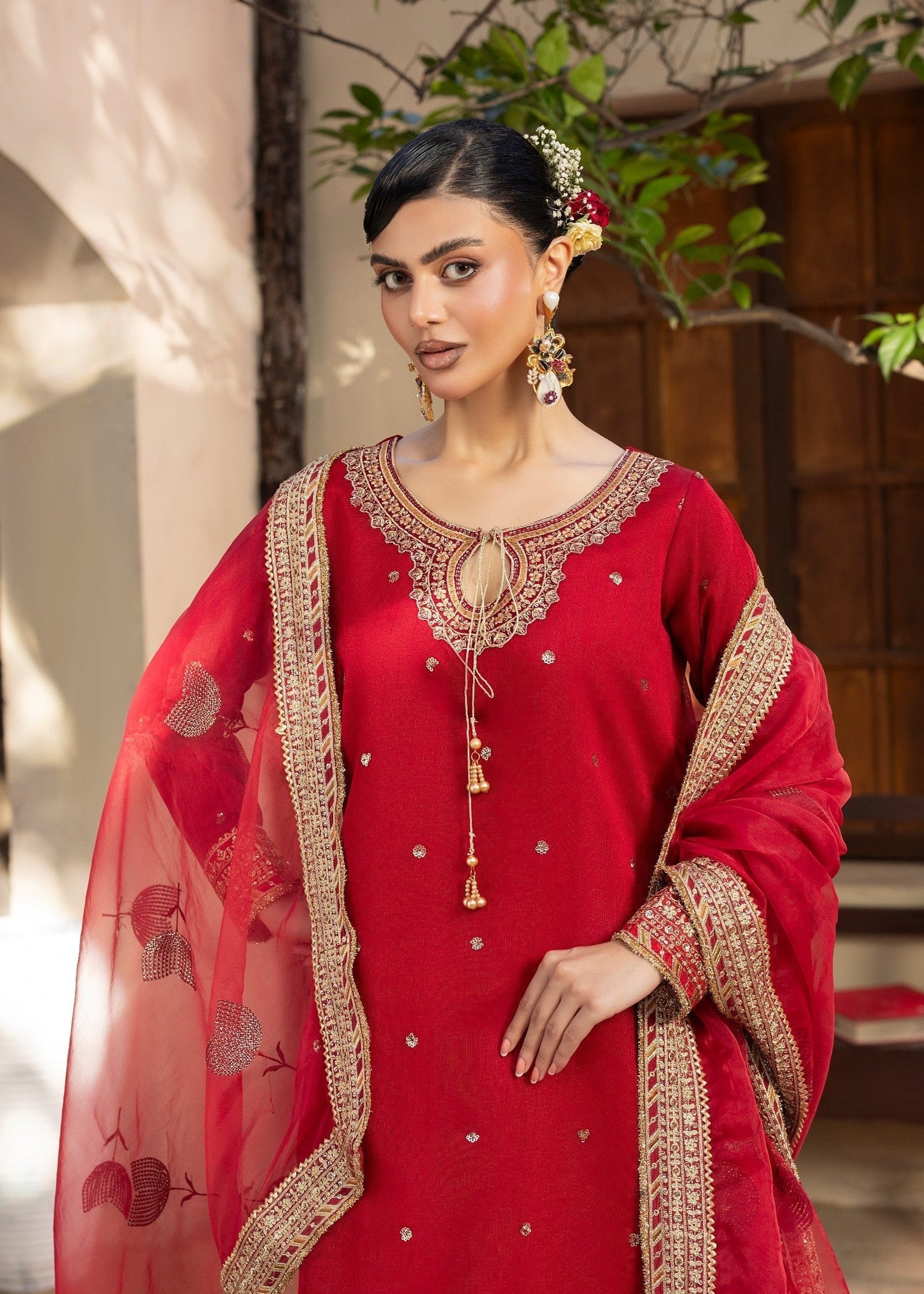 Red Raw Silk Straight Kurta Festive Outfit Online in Dubai UAE Abudhabi Ajman Sharjah