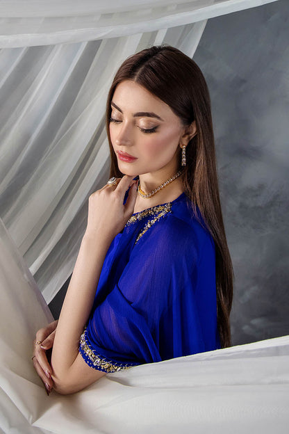 Red Russian Grip Crinkle Chiffon Indowestern Outfit Online in UK USA Canada