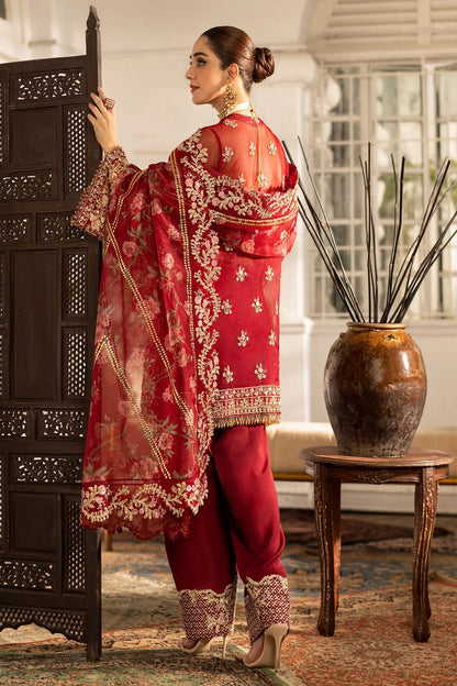 Red Sequined Organza Indowestern Salwar Suit Online in Sri Lanka India Australia