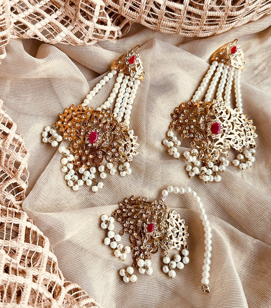 Red Stone Choker Jewellery Set Online in UK USA Canada