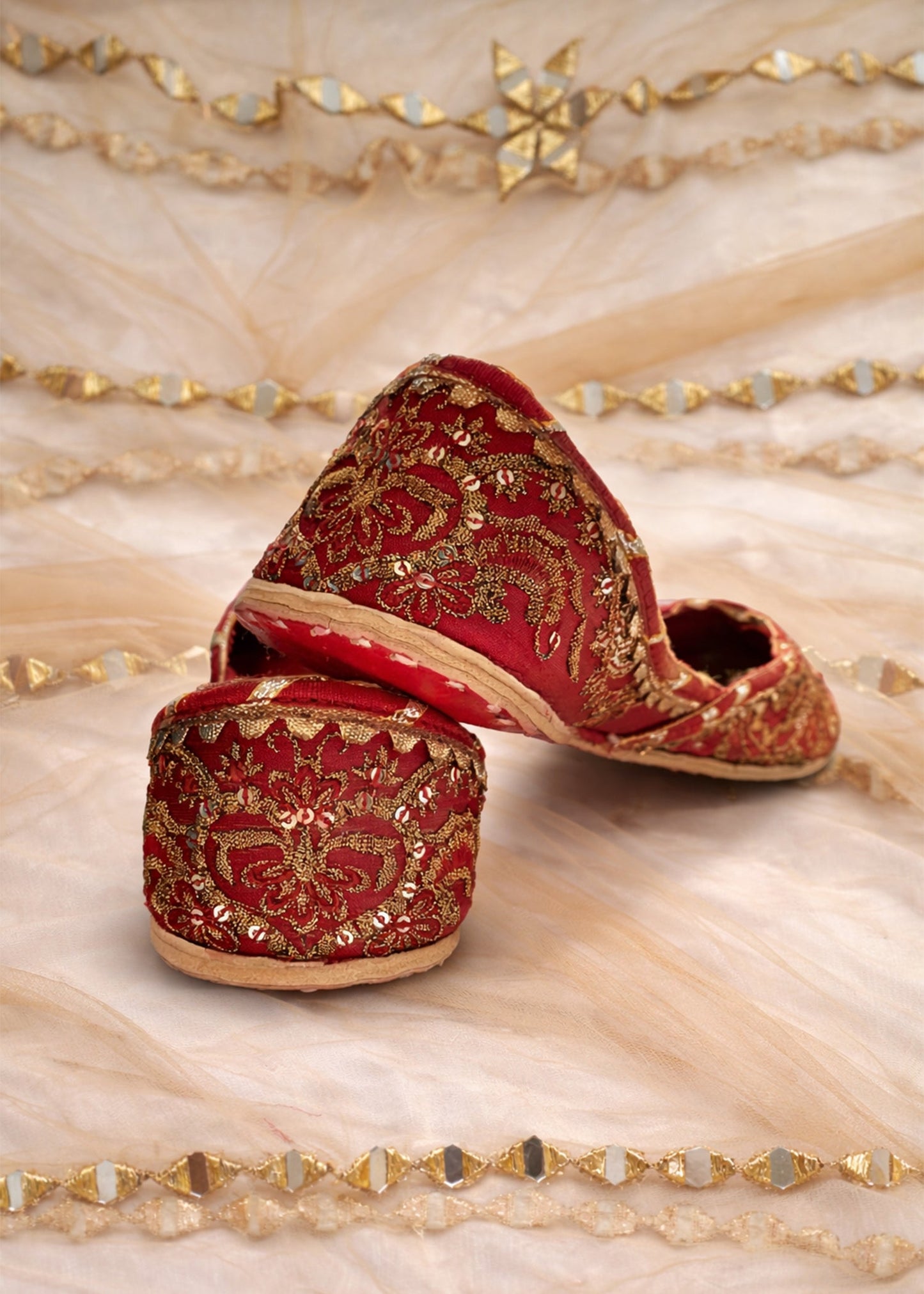 Red Velvet Khussa for Women Online in Sri Lanka India Australia