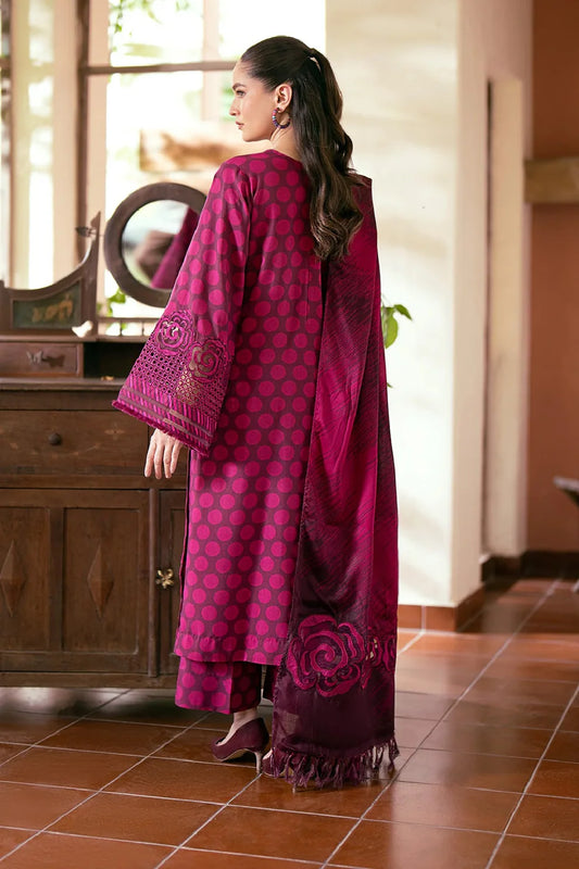 Red Pure Lawn Suit with Chiffon Dupatta