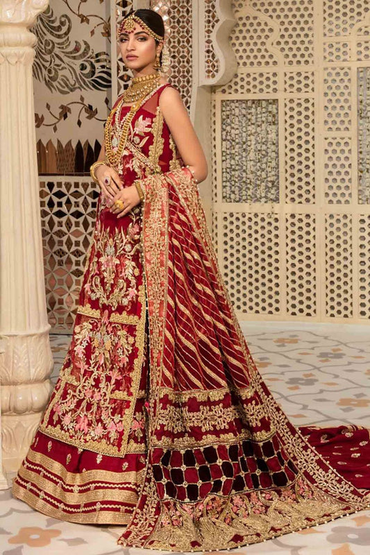 Scarlet Embroidered Organza Suit