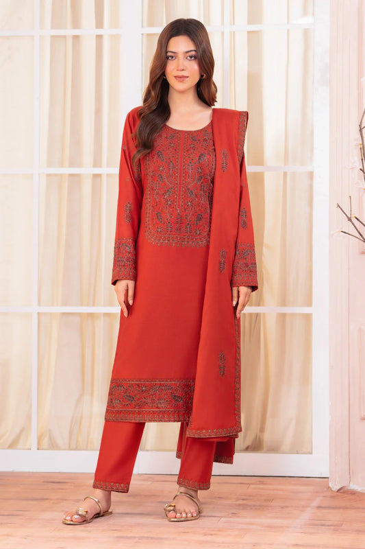 Red Embroidered Kurta Set with Dupatta