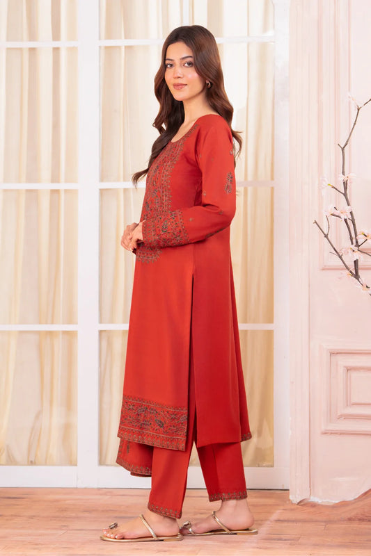 Red Embroidered Kurta Set with Dupatta