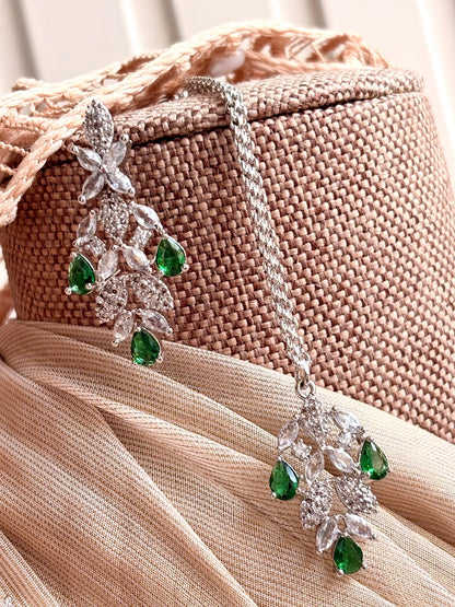 Rich Green Zircon Necklace Set Online in UK USA Canada