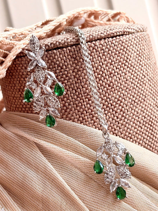 Rich Green Zircon Necklace Set Online in UK USA Canada
