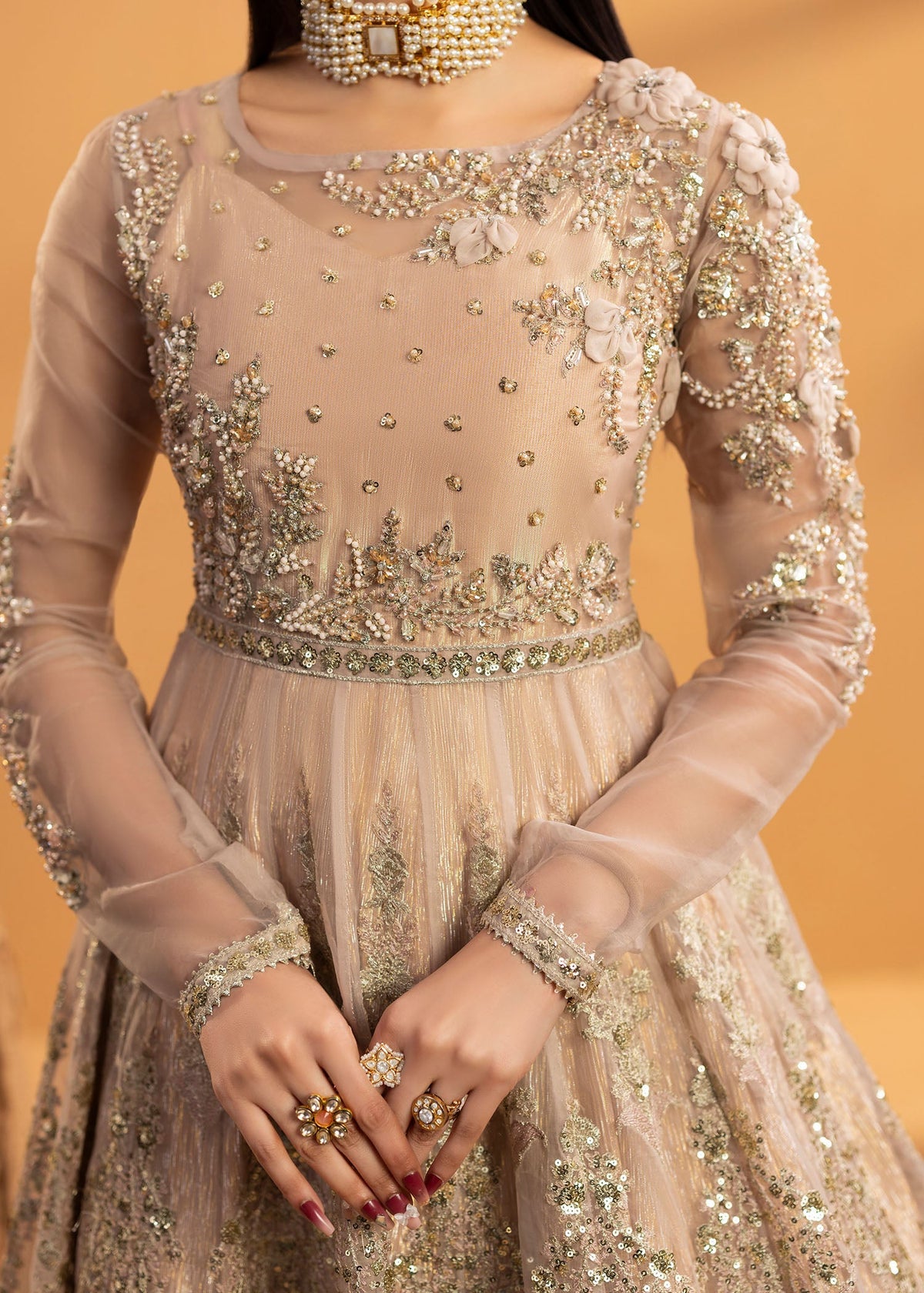 Rose Pink Embroidered Organza Pakistani Formal Suit Online in Dubai UAE Abudhabi Ajman Sharjah