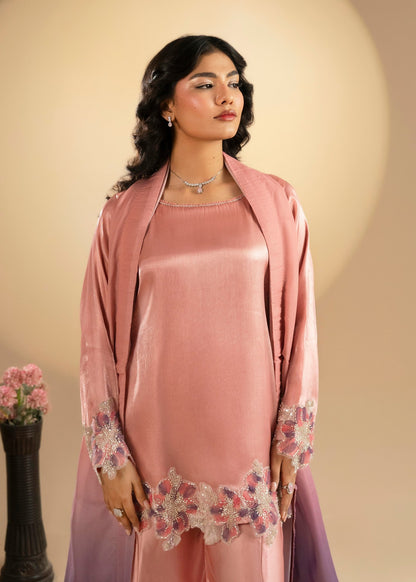 Rose Pink Embroidered Silk Sharara for Wedding Festivities Online in KSA Riyadh Saudi Arabia Oman Bahrain Qatar