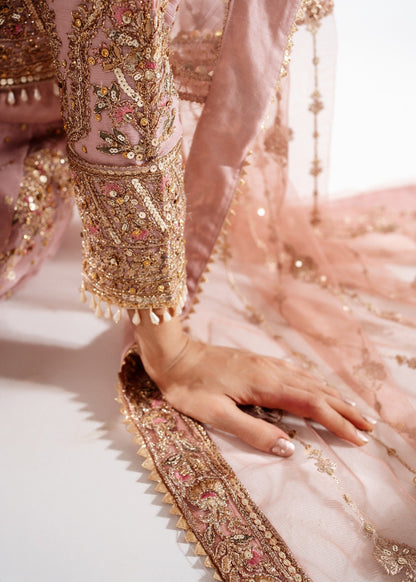Rose Pink Gold Embroidered Lehenga Choli Online in Sri Lanka India Australia