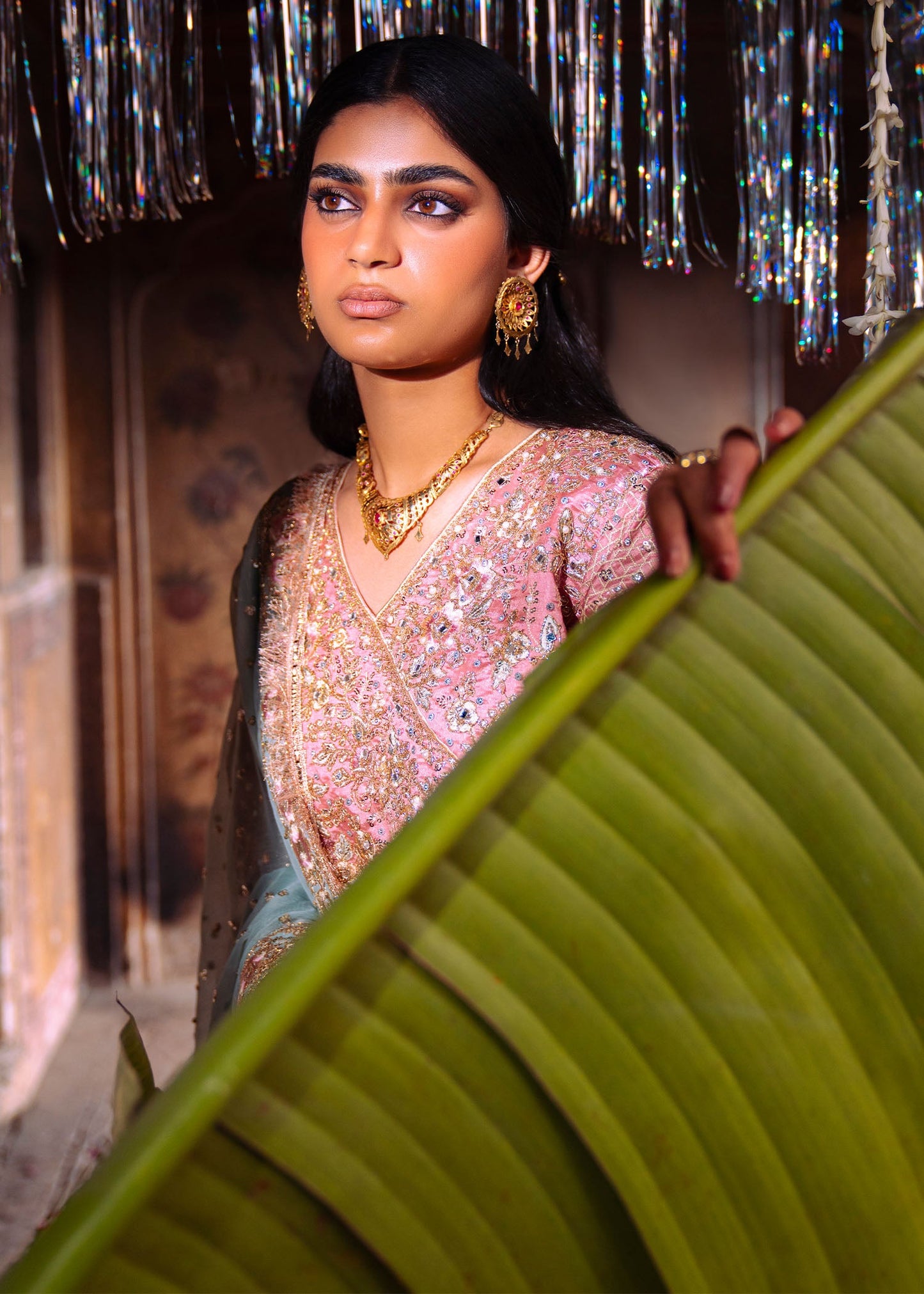 Rose Pink Heavy Embroidered Gharara Suit Online in Sri Lanka India Australia