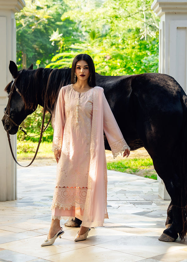 Rose Pink Tonal Embroidered Lawn Salwar Kameez Online in KSA Riyadh Saudi Arabia Oman Bahrain Qatar