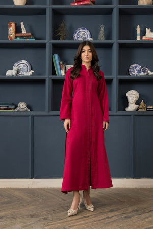 Rose Red Stitched Lawn Cotton Kurta Set Online in Dubai UAE Abudhabi Ajman Sharjah