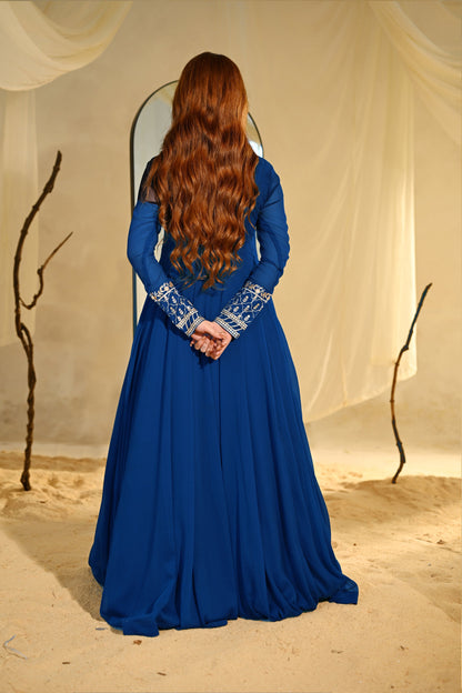 Royal Blue Chiffon Festive Wear Pakistani Suit Online in Sri Lanka India Australia
