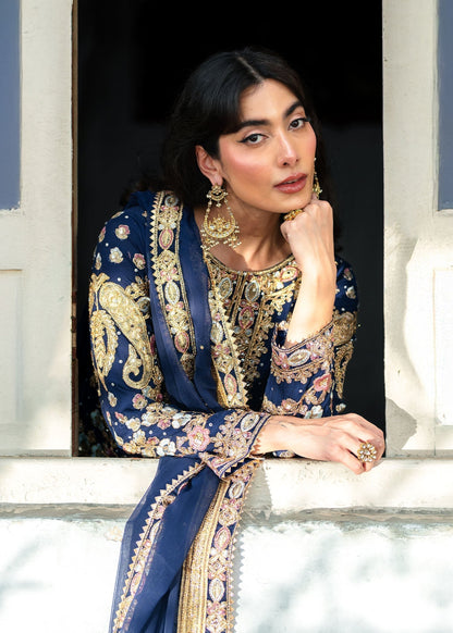 Royal Blue Chiffon Pakistani Suit Online in UK USA Canada