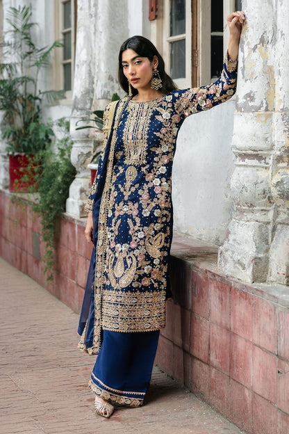 Royal Blue Chiffon Wedding Guest Suit Online in Dubai UAE Abudhabi Ajman Sharjah