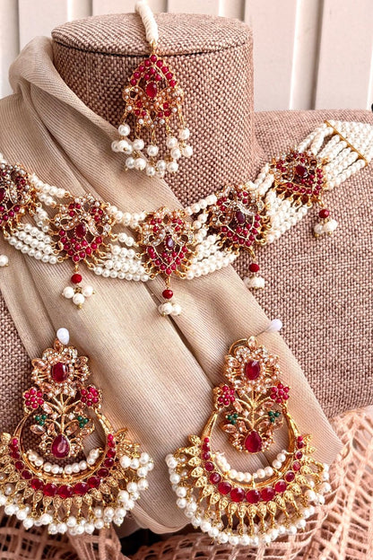 Ruby Red Choker Set Online in Dubai UAE Abudhabi Ajman Sharjah