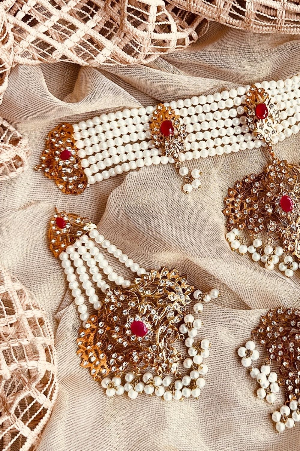 Ruby Red Choker Set Online in Dubai UAE Abudhabi Ajman Sharjah