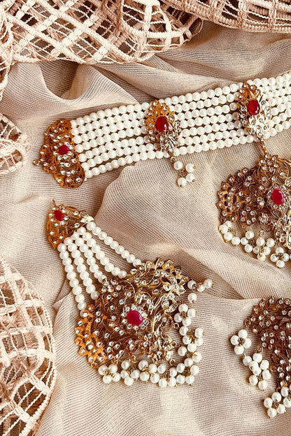 Ruby Red Choker Set Online in Dubai UAE Abudhabi Ajman Sharjah
