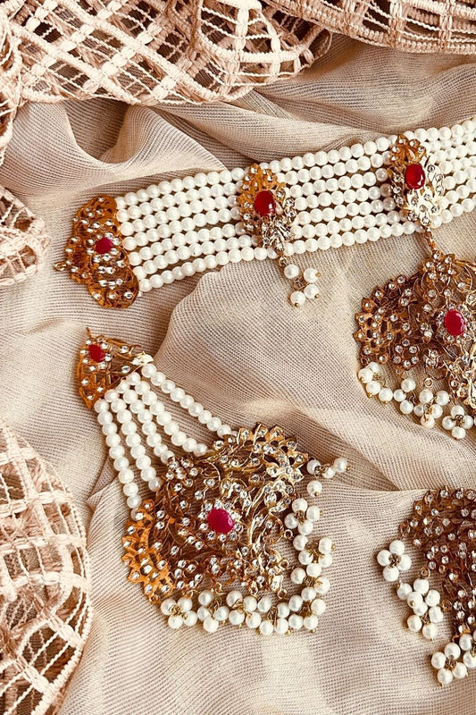 Ruby Red Choker Set Online in Dubai UAE Abudhabi Ajman Sharjah
