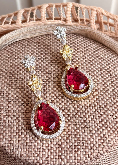 Ruby Zircon Choker Necklace Set Online in UK USA Canada
