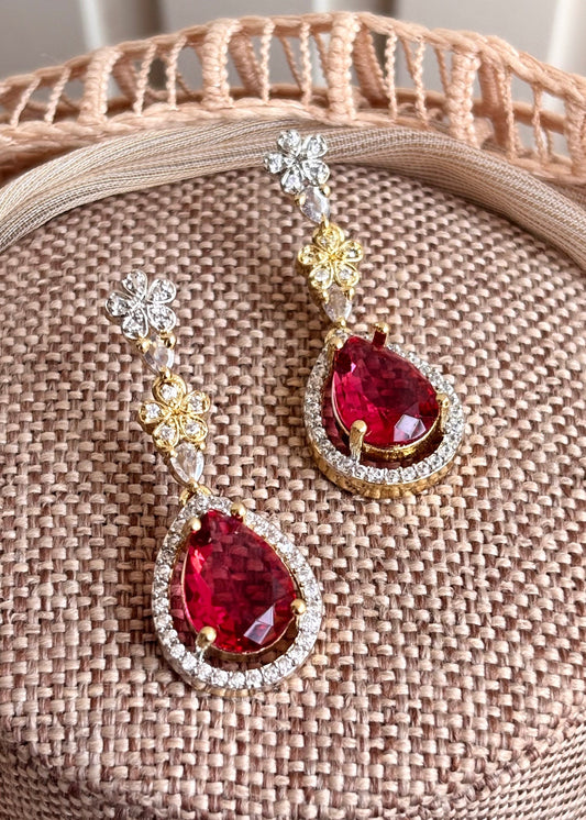 Ruby Zircon Choker Necklace Set Online in UK USA Canada